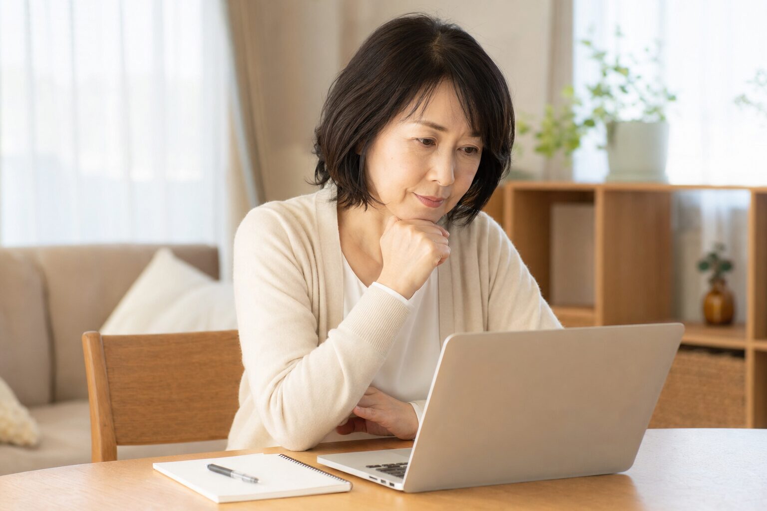 郵便局の職種を調べる親と、配達と窓口が変わりゆく日本郵便のイメージ