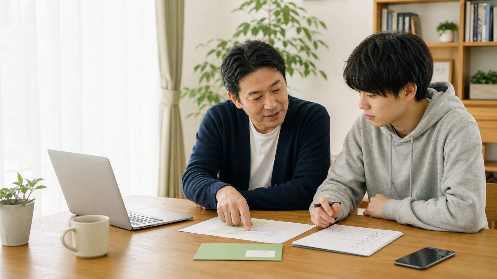 就活支援を拒否する子どもと親が相談先を一緒に選ぶ様子