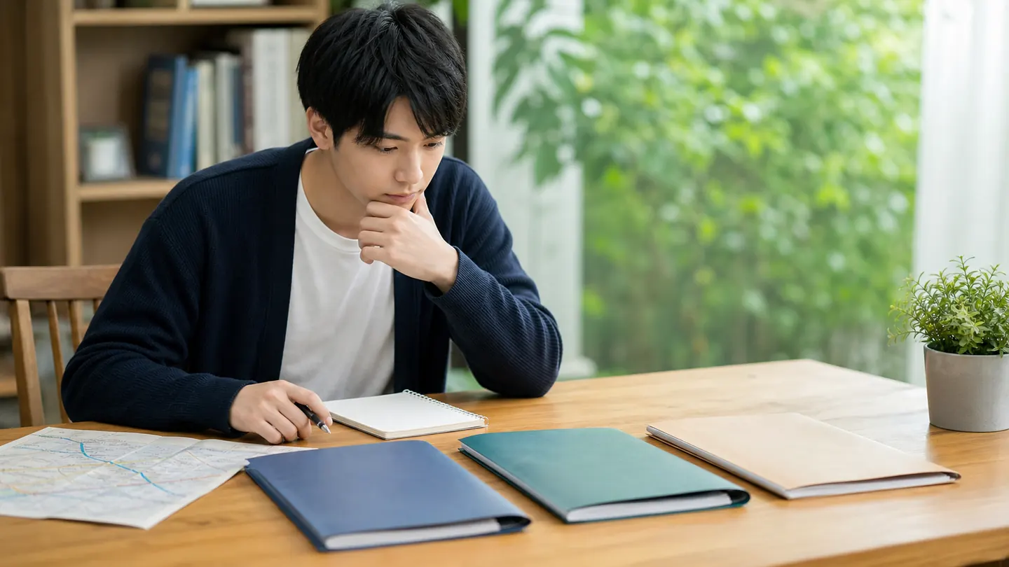 三つの働き方を比較しながら応募先を検討する就活生