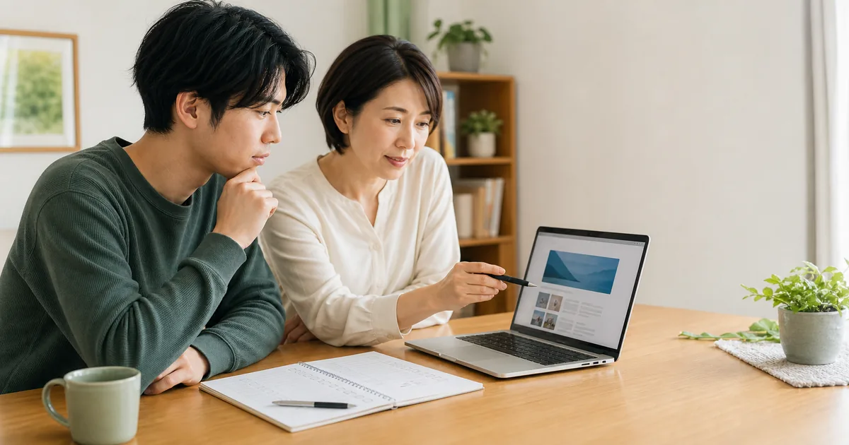 息子や娘の就職先を知名度ではなく確認項目で調べる家族