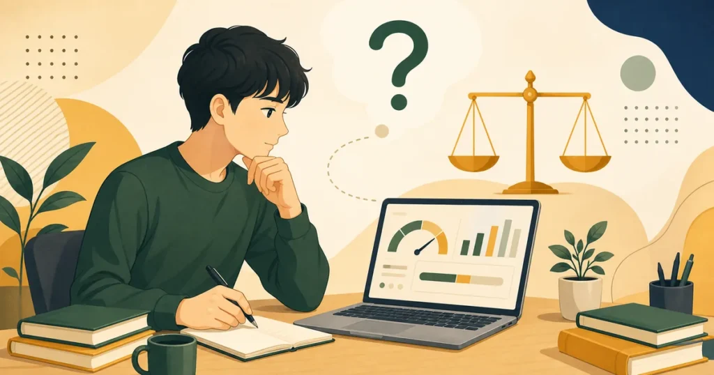 Webテストの正答率と次の対策を確認する就活生