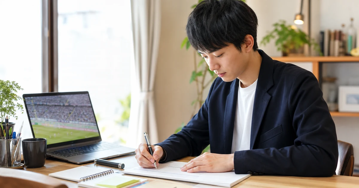 スポーツ観戦の経験を履歴書と面接用に整理する就活生